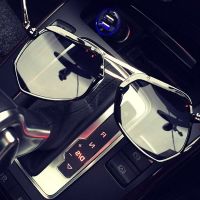 欧美个性大黑方框开车司机太阳镜眼镜复古潮男大号女蛤蟆墨镜大脸