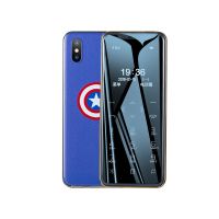 k8儿童学生手机迷你袖珍卡片超小男女可爱卡通个性|移动版[美国队长蓝色] 配色32G内存卡[包含流行歌曲]