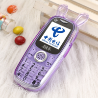 迷你儿童水晶按键手机移动电信小手机大声音小巧个生卡套手机|电信单卡送皮套红色