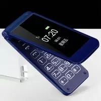 翻盖双屏老人手机老年机移动电信超长待机大声|宝石蓝电信 标配