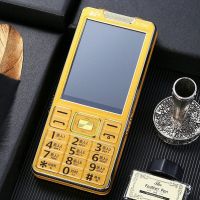 老人手机直板按键一键解锁带手写超长待机大电池大屏幕大音量电筒|电影网+双后盖(金色)