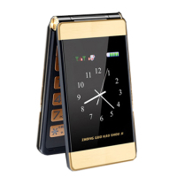 通4g翻盖老人手机大声大字老人机移动电信联通4g老年手机|黑金双屏版 单电池8g内存卡