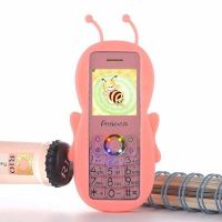 迷你手机学生机儿童手机直板移动4g手机水晶按键小手机带挂绳皮套|小蜜蜂粉色