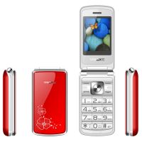 央科全新女款翻盖语音播报名读短信双卡大声一键拨号按键老人手机|红色