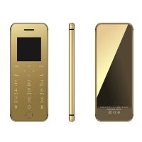 网红款时尚超薄迷你卡片手机老人机手机袖珍男女学生卡片功能小|R9金色[电信版]送手机壳