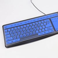 型台式机电脑键盘贴膜透明垫子硅胶膜垫按键保护套防尘罩卡通|台式机半透蓝色