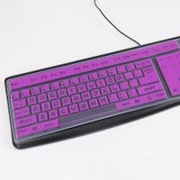 型台式机电脑键盘贴膜透明垫子硅胶膜垫按键保护套防尘罩卡通|台式机-半透紫色