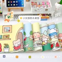 防水 *鼠标垫卡通手绘小女孩大锁边游戏鼠标垫电脑键盘防滑桌垫