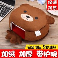冬天usb暖手鼠标垫 冬季保暖发热加热宝加厚电脑桌鼠标套大手套