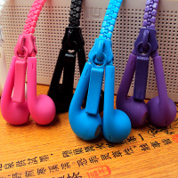 拉链耳机入耳式夜光可爱带麦k歌手机耳机线