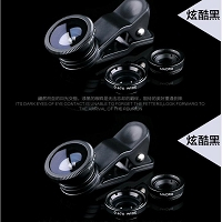 广角微距鱼眼手机镜头拍照自拍神器外置清摄像头照相|黑色 默认