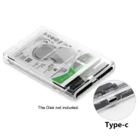 2.5英寸笔记本移动硬盘盒外壳usb3.0台式机盒外置读取固态ssd机械|TP-C白色透明2.5寸