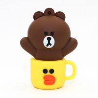 可爱卡通u盘128g/64g/32g/16g手机两用女生学生创意车载优盘|马克杯布朗熊 8G