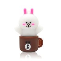 可爱卡通u盘128g/64g/32g/16g手机两用女生学生创意车载优盘|马克杯可妮兔 128M小容量只能存图片