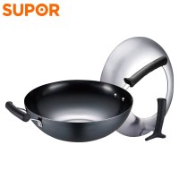 苏泊尔臻铁真不锈可立盖炒锅FC32T1电磁炉天然气通用