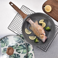 麦饭石不粘煎炒两用平底锅炒锅西餐牛排煎锅电磁炉燃气灶通用