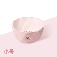 客厅家用水果盘双层塑料洗菜盆沥水篮北欧风格网红创意厨房水果篮|拿铁粉小号[双层加厚]
