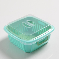 沥水篮双层洗菜带盖客厅果盆便携冰箱果篮厨房蔬菜保鲜盒顺达|绿色