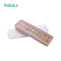 奶黄流心月饼模具波波蛋糕食品级硅胶球形圆形制自制冰格tinrry家|藕粉色20格方形(带盖)