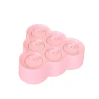 儿童雪糕模具家用自制冰激凌硅胶做冰棒冰淇淋卡通diy冰格冰棍器|卡通款-三角形樱花粉