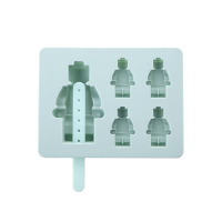 硅胶球形冰格日本创意可爱圆形做冰块模具家用冷冻型自制冰盒带盖|机器人款【橄榄绿】带盖