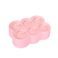 儿童雪糕模具家用自制冰激凌硅胶做冰棒冰淇淋卡通diy冰格冰棍器|卡通款-长方形樱花粉