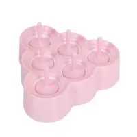 儿童雪糕模具家用自制冰激凌硅胶做冰棒冰淇淋卡通diy冰格冰棍器|三角形圆球款浅粉色