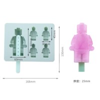 冰格模具冰球冻冰块盒制冰盒硅胶球形圆形葡萄制作器冷饮冰冻家用|橄榄绿-机器人款带盖[食用级铂金硅胶]