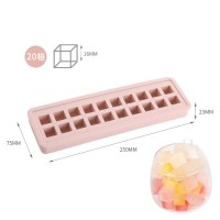 冰格模具冰球冻冰块盒制冰盒硅胶球形圆形葡萄制作器冷饮冰冻家用|藕粉色方形[带盖][食用级铂金硅胶]