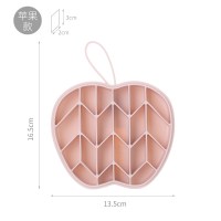 冰块模具带盖硅胶冰格冰箱速冻冻冰球神器家用圆形自制圆球制冰盒|藕粉色苹果型[带盖]