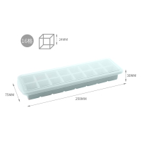 冰块模具硅胶冰格神器雪糕冻冰块带盖冰箱制冰盒家用自制圆形冰球|橄榄绿方形[带盖大格]
