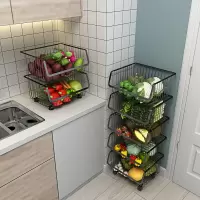 厨房置物架落地多层放菜收纳架蔬菜架子多功能家用水果蔬菜收纳筐