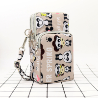 网红新款韩版手机包女斜挎包学生可爱迷你小包包手机袋手腕零钱包|灰色熊猫