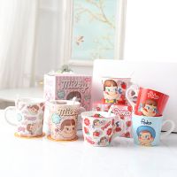 新款不二家水杯子女陶瓷马克杯子学生韩版可爱卡通儿童家用情侣杯
