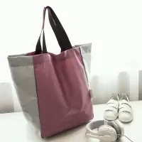 购物袋大容量可折叠帆布包便携买菜手提超市购物包袋女单肩包|藕粉