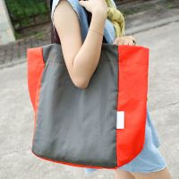 购物袋大容量可折叠帆布包便携买菜手提超市购物包袋女单肩包|深灰
