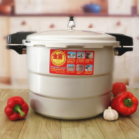 家用高压锅压力锅燃气电磁炉商用防爆大号超大容量煤气厚|34CM双蒸格明火用30-45人用24升(20-30人用)