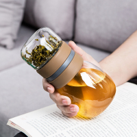 茶水分离保温玻璃杯男士高档透明茶叶泡茶杯子便携女过滤水杯防摔