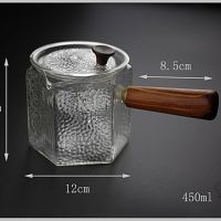 耐高温烧水玻璃小青柑家用煮茶器侧把木把蒸茶壶过滤茶具配件|锤纹六角蒸茶壶