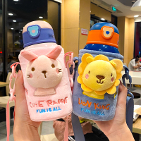 儿童双盖保温杯带吸管幼儿园宝宝男女两用水杯防漏便携水壶大容量