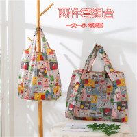 2件 可折叠购物袋便携手提买菜包女超市布袋子卡通轻薄大容量|组合