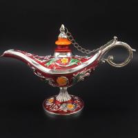 俄罗斯仿古藏银绿色蒙古波斯风情酒具阿拉丁神灯酒壶许愿灯摆件|红色 20X9X12厘米