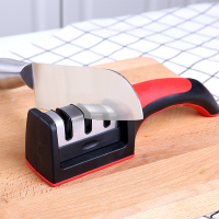 磨刀器家用菜刀开刃快速磨刀棒创意厨房用品能专用磨刀石神器|三段磨刀器(红黑)