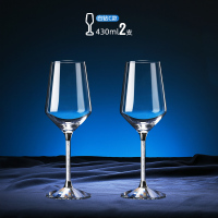 水晶红酒杯套装家用一对玻璃葡萄高脚杯2个创意个性醒酒器北欧风|白色水钻C款430[共两只]家用装