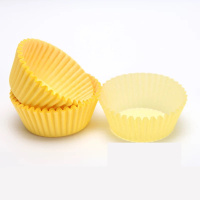 不沾蛋糕模具商用烘焙117/96连圆形脆皮牛奶小蘑菇迷你彩色纸杯托|24连圆配套纸托黄色2000只