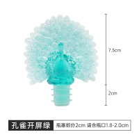 出口日本红酒香槟酒塞日式可爱小兔瓶塞动物创意密封酒塞|孔雀开屏绿
