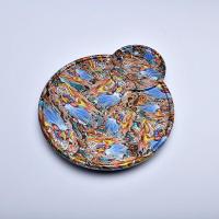 圆形茶盘家用石墨茶盘托盘遇热水变色茶具排水密胺茶盘功夫茶具|变色龙盘