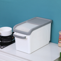 家用储米箱厨房米桶20斤装面粉收纳桶五谷大米桶10kg防潮防虫米缸|实色灰(30斤)送米杯灰色盖子实色桶身