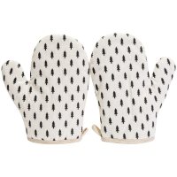 2只加厚棉麻隔热手套防烫耐高温厨房烘焙家用烤箱微波炉专用|黑小树[2只]