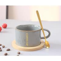 定制网红简约咖啡杯情侣马克杯小精致牛奶花茶杯下午茶套装小清新|窑变灰(一杯一碟一勺)150ml